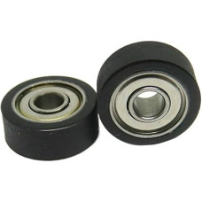 5 Stück Außendurchmesser 10 mm schwarz beschichtete Rolle mit 693Z-Lager 3 x 10 x 4 PU69310-4 Miniatur-PU-beschichtete Möbelführungsrolle