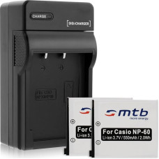 2 akumuliatoriai + įkroviklis (automobilinis / pagrindinis), skirti Casio NP-60 / Exilim EX-FS10 S10 S12 Z22 Z25 Z29... Žiūrėti sąrašą