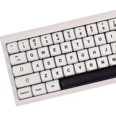 Black and White PBT Keycaps, Moa Profile Keycaps, Cute Round Keyboard Keycap, 144 Keys, Dye Sublimation Keycaps Set with Keycap Puller for Mechanical Keyboards,
