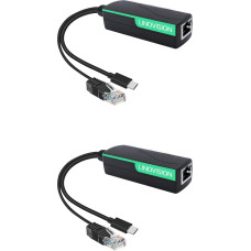 LINOVISION PoE daliklis su USB-C maitinimo ir eterneto duomenų jungtimi (2 vnt.)