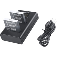 DSTE (2 vnt.) NB-6L NB-6LH atsarginė baterija + dvigubas USB įkroviklis su skystųjų kristalų ekranu, suderinama su 