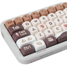 MOA Profile Keycaps - Cute Chocolate, Custom PBT Dye Sub-Keycaps for Mechanical Keyboards, 136 Keys