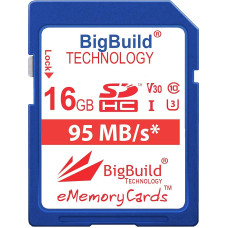 16 GB UHS-I U3 95MB/s atminties kortelė, skirta Nikon D3400, D3500, D500, D5300, D5500, D5600, D610, D7200, D750, D7500, D850 fotoaparatams