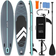 SereneLife Stand Up Paddling Board Aufblasbar, SUP 84cm bis 160kg für Erwachsene - Standup Paddle Board Set mit Paddel, Pumpe, Rucksack