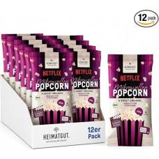 Heimatgut® Organic Microwave Popcorn Sweet | Cinema Feeling in 3 Minutes | With Organic Corn, Organic Cane Sugar & Shea Butter | 100% Organic & Vegan | Gluten Free | 12 × 90 g