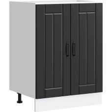 vidaXL Lucca Sink Base Cabinet Black Wood Material