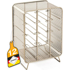 „HAKU“ Art Deco stiliaus baldų butelių laikiklis, auksinis metalas, matmenys: plotis 30 x aukštis 46 x gylis 24 cm