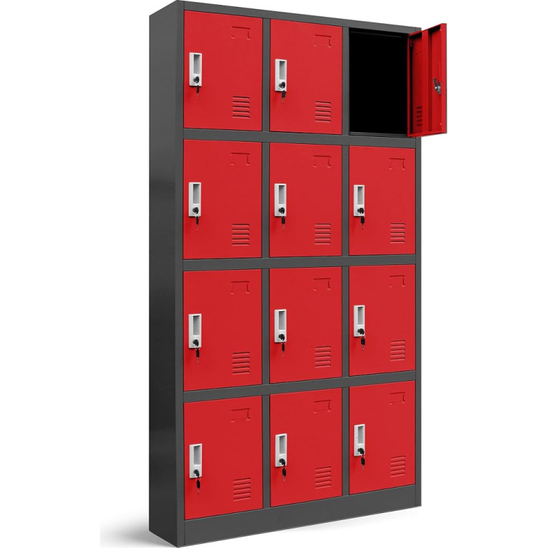 Lockers 3B4 A Locker Cabinet Metal with Sheet Steel Powder Coating Assorted Colours 185 cm x 90 cm x 40 cm (H x W x D)