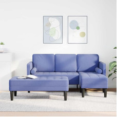 Generisch Sofa Set mit Kissen 2 pcs Jeans blau Polyester,Möbel,Sofas-3329262