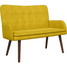 „Gecheer“ dvivietė sofa, geltona, 115 x 61 x 87 cm, aksomas (V), minkšta sofa, minkšta sėdimoji sofa, skirta svetainei, butui, biurui, svečių kambariui 42028919