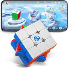 GAN i3 „Magic Cube“ 3 x 3, magnetinis išmanusis kubas su programėle ir internetiniu konkursu | Originalus „Speedcube“ elektroninis magnetinis kubas – dovana vaikams, pradedantiesiems ir suaugusiems, galvosūkis ir žaislas, skirtas rankų judesių reguliavimu