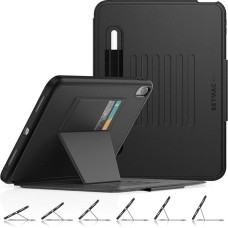 SEYMAC stock Case for iPad (A16) 11th/10th Generation 11/10.9 Inch 2025/2022, Magnetic Shockproof Case with [7 Angle Stand] Pen Holder & Card Slots, Car Sleep Wake, Black