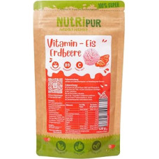 „Nutripur“ vitamininis ledas su braškių skoniu – vitamininio ledo milteliai, skirti pasigaminti namuose – be cukraus, natūralūs, tinka vaikams – vitamino C šaltinis – be priedų – 120 g