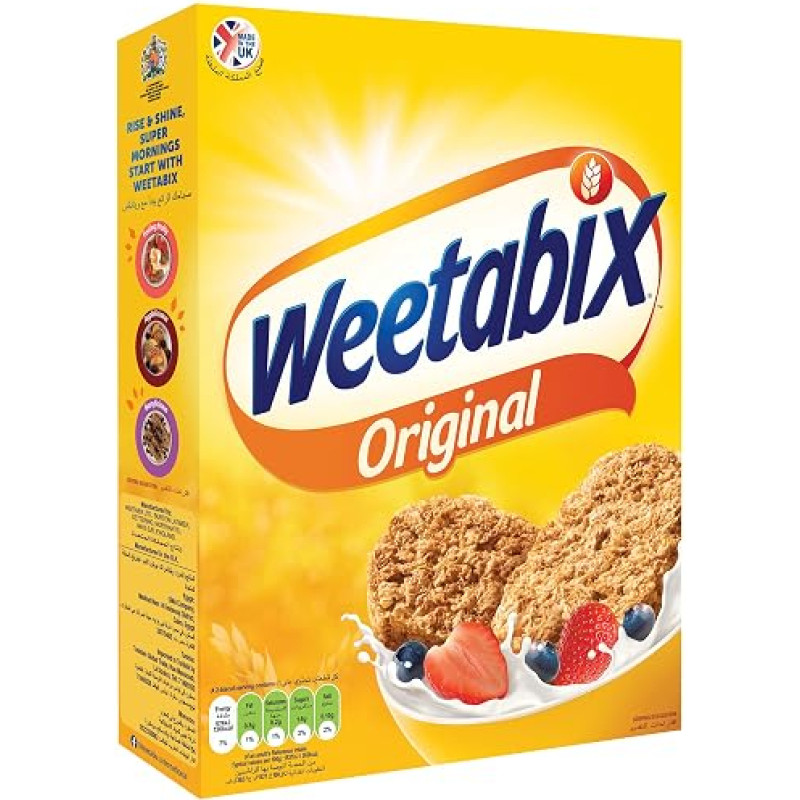 „Weetabix Original“ pilno grūdo pusryčių dribsniai, 1 pakuotė po 430 g – pilno grūdo pusryčiai iš Jungtinės Karalystės – sveiki dribsniai, turintys daug ląstelienos ir vitaminų