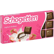 Schogetten Yoghurt Strawberry 100g Chocolate Bar Practically Individually Ported A Delight Piece by Piece | Individually portioned, piece by piece