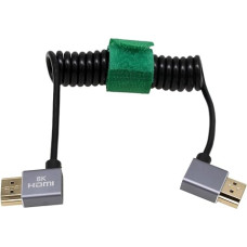 HangTon HDMI 8K 6K 4K 60p Cable Wrapped Left Right Angle for Sony A7S3 A7M4 A7R5 FX30 Canon Nikon Camera Feelworld Atomos Ninja V Portkeys BM5 Video Assist 12G Monitor, Type A HDMI 2.1