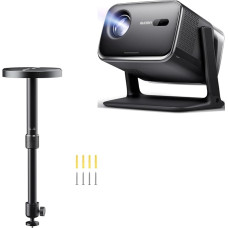 „Aurzen Boom Mini“ „Google TV“ išmaniojo projektoriaus rinkinys su projektoriaus tvirtinimu prie lubų, balso valdymu, šeimos režimu, 20 W „Dolby Audio“, fokusavimu realiuoju laiku, juodos spalvos (2 vnt.)