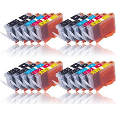 20 spausdintuvo kasetės, suderinamos su „Canon PGI-525 CLI“-526, skirtos „Pixma“ IP4850, IP4950, IX6550, MG5150, MG5250, MG5350, MG6150, MG6250, MG8150, MG8250, MX710 spausdintuvams