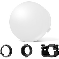 NEEWER CRS6 Diffusion Dome with 3 Adapter Rings Compatible with Godox V1, NEEWER Z2PRO Z3R Round Head Flash and Square Speedlite Z880 etc Mounting Diffuser for Video Light MS60B MS60C MS150B