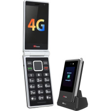 TTfone TT990 4G Folding Mobile Phone with Android 14 (De-Googled), WhatsApp, 3.5 Inch Touchscreen, SOS Button, Large Buttons, 64GB