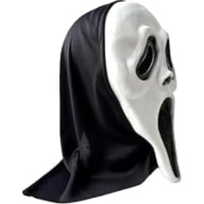 „Scream“ Ghostface kaukė, Helovino siaubo kaukės, „Ghost Face Scream“ kaukė su gobtuvu, vaiduoklių kaukės Helovino vakarėliui, vaiduoklių namams, vaidmenų žaidimams ir teminiams vakarėliams, siaubo rekvizitai