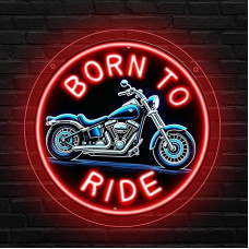 Born To Ride Neon Sign, Motorcycle Neon Signs for Wall Decoration, Garage Neon Sign for Man Cave, Bar, Workshop, Motorcycle Club, Motorcycle Shop, Gift for Boys