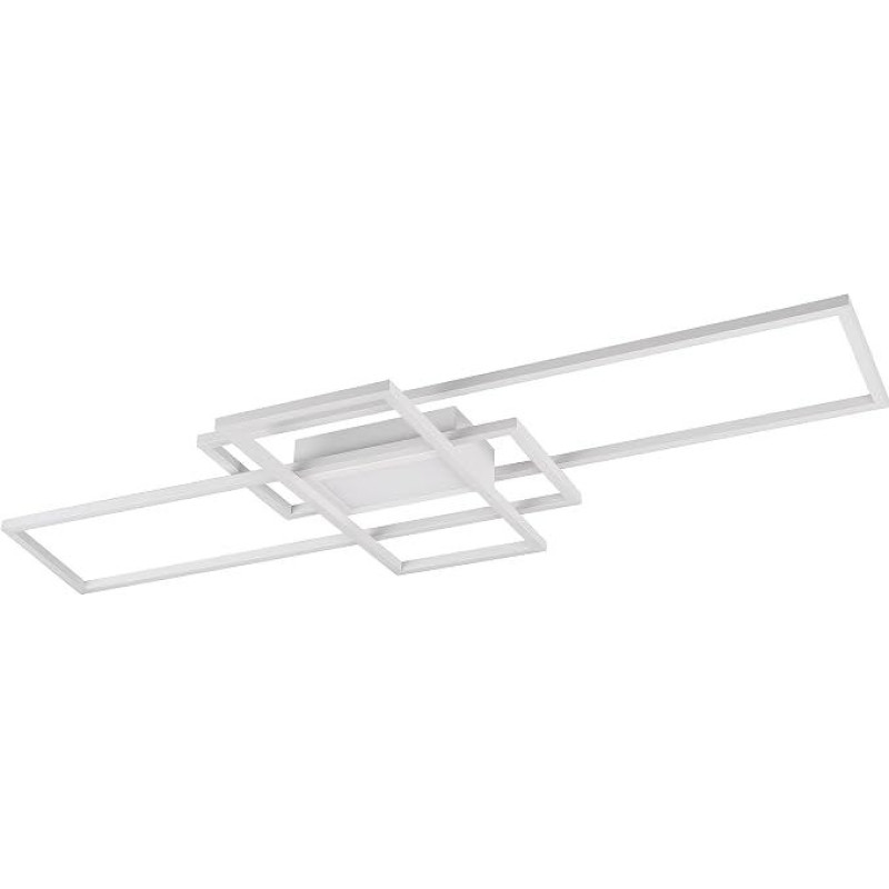 „Trio Leuchten Irvine 620010431“ LED lubinis šviestuvas iš metalo, matinės baltos spalvos, su 60 vatų LED lempute, nuotolinio valdymo pultu, reguliatoriumi ir naktine lempute