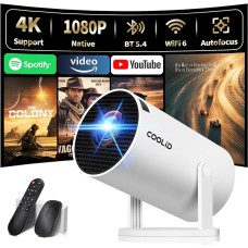 [Integruota programa] „Mini Proiettore 1080P HD“ – nešiojamasis projektorius su „WiFi 6“ ir „BT 5.4“, vaizdo projektorius su automatiniu fokusavimu ir automatine trapecijos korekcija, suderinamas su TV raktu, USB, HDMI ir nešiojamuoju kompiuteriu