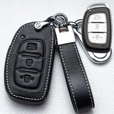 ontto Car Key Case Fits Hyundai Solaris IX35 IX45 IX20 I40 Tucson Ioniq Elantra Santa Fe Remote Control PU Leather Key Cover Key Case Key Case Black C