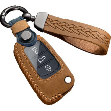 ontto Car Key Case Key Cover Fits Hyundai i10 i20 i30 ix20 ix35 and Kia Ceed Soul Sportage Rio Venga Remote Control Key Fob Leather Key Case Car Accessories 3 Button B Brown