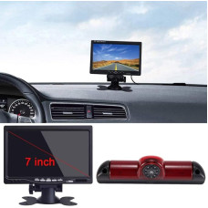 Car Roof Top Mount Brake Light Camera Brake Light Reversing Camera for Fiat Ducato/Peugeot Boxer/Citroen Jumper/Dodge + 7 Inch DVD Monitor TFT Screen Truck Car LCD Display