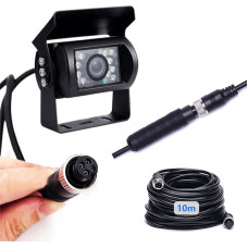 Reversing Camera 4 Pin Aviation Plug 10 m Cable, 18 IR Night Vision with Guide Line IP69 Waterproof Reversing Camera for Bus/Motorhome/Truck/Trailer/Van/Heavy Transport 12V-24V Camera