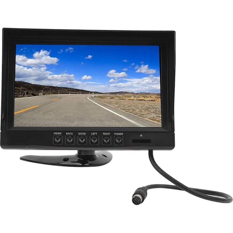 Rear View Camera Monitor, 9 Inch IPS Screen 4-Way Video Input Digital Rear View Camera Monitor 180 Degree Adjustable Reversing Indicator for Trucks, Motorhomes, Vans, Trailers