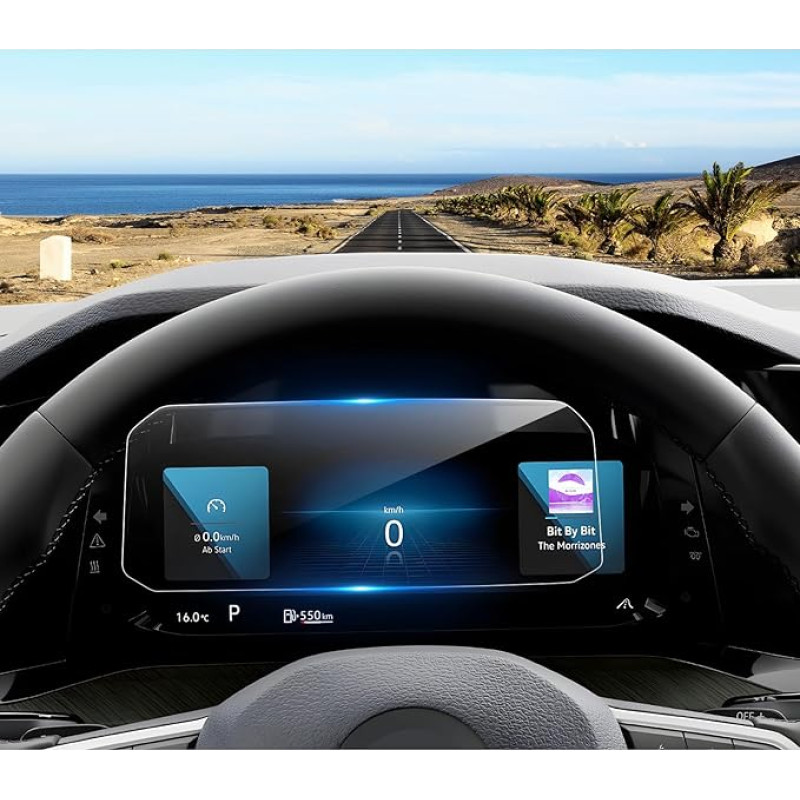 Coleya Screen Protector Compatible with VW Golf 8 MK8 GTI GTD GTE 2020 2021 2022 2023 2024, VW Golf 8 Tempered Glass Screen Protector, 9H Anti-Scratch Dashboard Screen Protector (10.25 Inches)