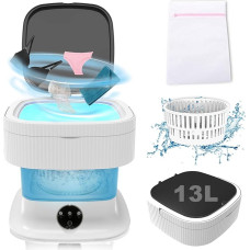 Foldable Mini Washing Machine, 12L Portable Washing Machine with Laundry Bag, Deep Cleaning of Underwear, Baby Clothes, Socks, Small Clothes, Small Washing Machine for Homes, Dormitories, Blue