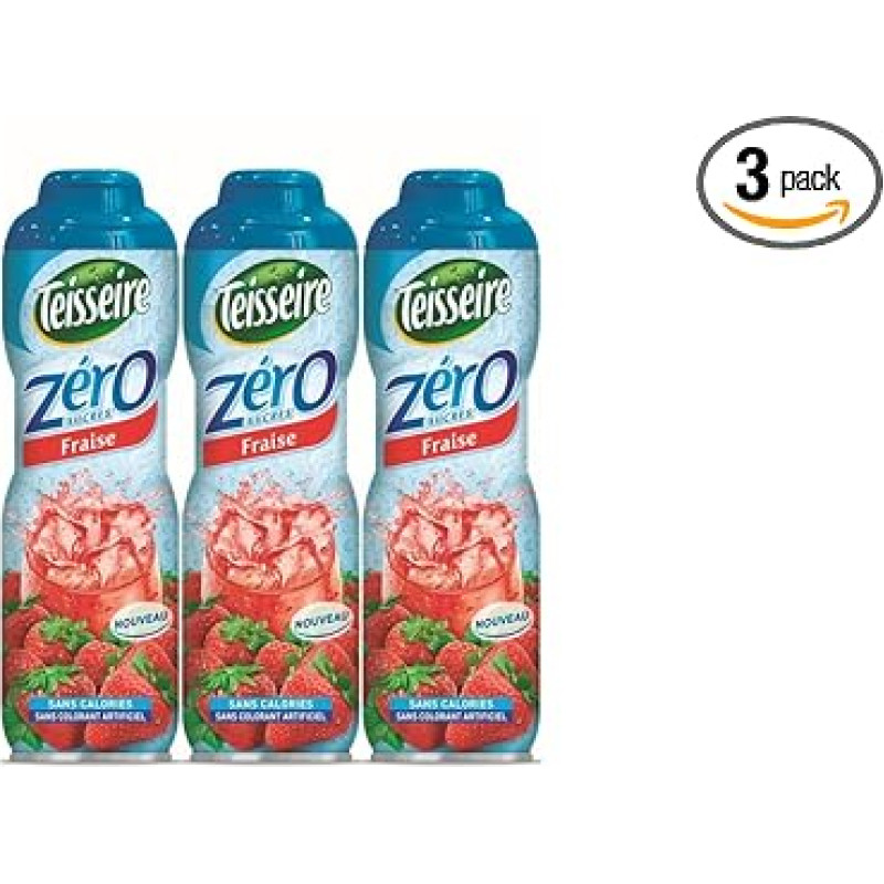 3 Braškių 0% sirupas be cukraus 3 x 0,6 l