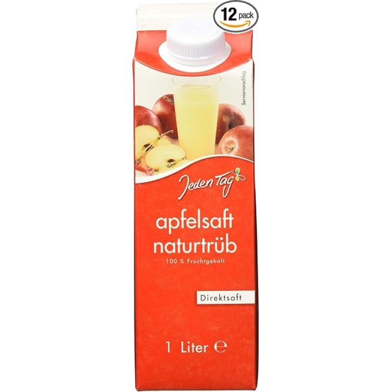 Jeden Tag Obuolių sultys natūralios drumzlinos, 12 vnt. (12 x 1 l)