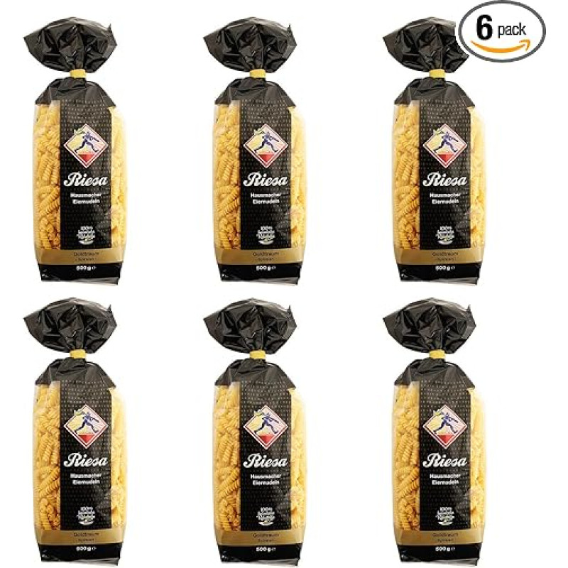 Riesa Goldtraum Spirals (6 x 500 g) Makaronai, Spirelli, Riesa Pasta, Makaronai, Makaronų pakuotė, 6 vnt.