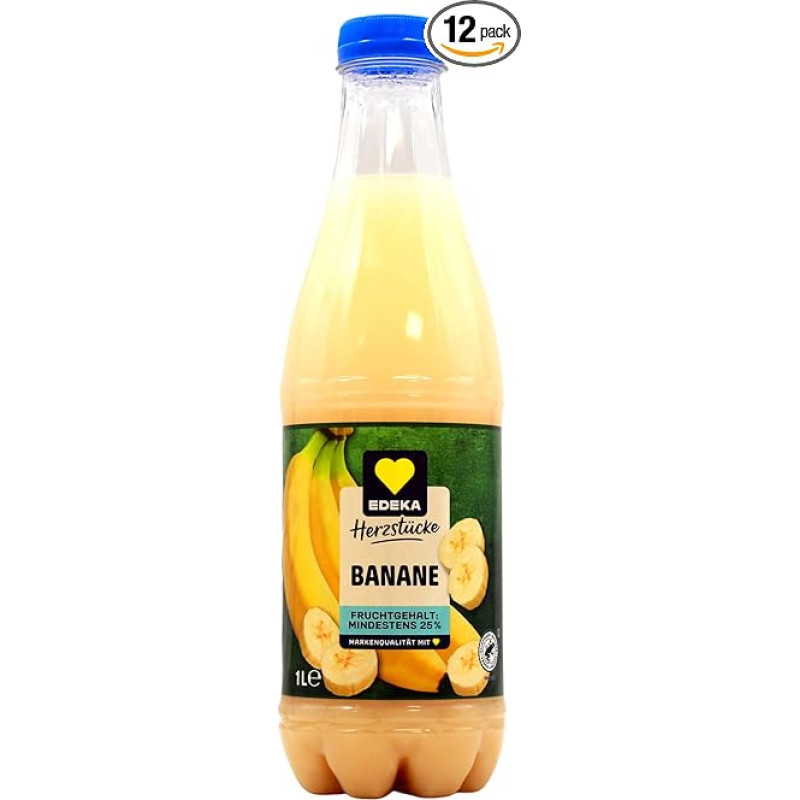 Edeka Herzstücke Banane Saft, 12 pakuočių (12 x 1 l) EINWEG