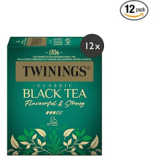 Twinings Classic Black Tea in Tea Bag - Classic Black Tea from the Highlands of Kenya, Popular Tea for Breakfast, Pack of 12 (10 Bags Each)