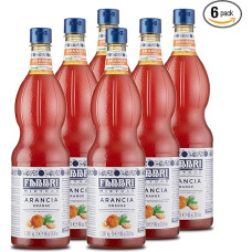 Food-United Orange Syrup 6 x 1 L Bottle, FABBRI 1905 Mixybar, Sciroppo d'Arancia, Drink Syrup, Orange Syrup, Fruit Syrup, Note of Sicilian Blood Orange, Mandarin Bitter Orange (6)