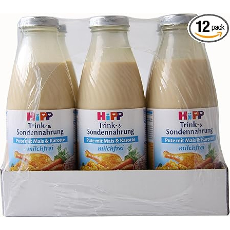 Hipp Drinking and Probe Food Turkey with Corn & Carrot, 500 ml, without Milk, 12 Bottles