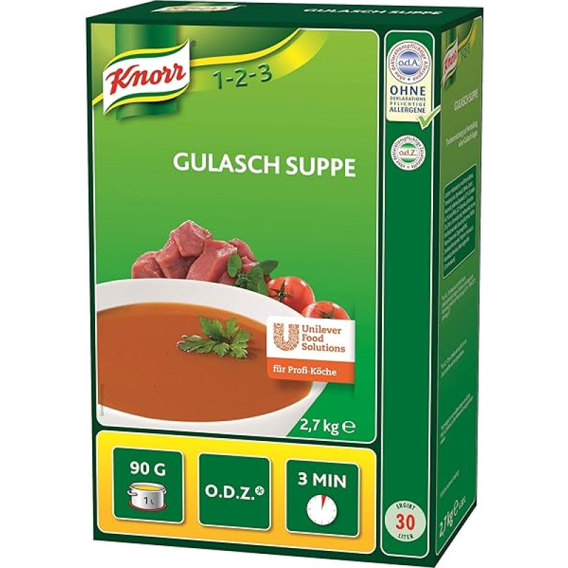 Knorr Goulash Cream Soup Dry Mix (Typical, Spicy Basic Flavour) Pack of 1 (1 x 2.7 kg)