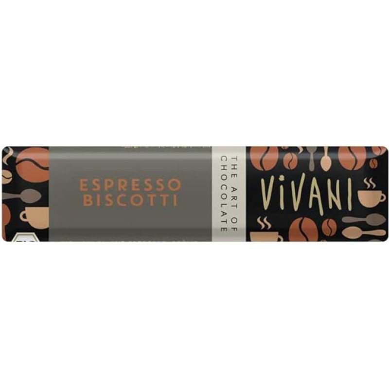 Vivani Organic Chocolate | Espresso Biscotti | 18 x 40G