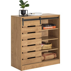 SoBuy FSB65-N Sideboard Batų spinta su stumdomomis durimis Komoda Spinta Virtuvės spintelė Prieškambario spintelė Lowboard Sandėliavimo spinta Bufetas Natūralus Š x V x H x D x H x H x D x H x H x D x H x D x H x H x D x H x D x H