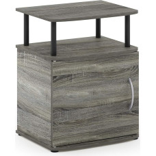 Furinno JAYA Utility Design Side Table, Bedside Table, French Oak/Black, 48 (W) x 61.2 (H) x 39.4 (D) cm