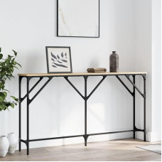 LAPOOH Sonoma Oak Console Table, 140 x 23 x 75 cm, Wood Composite, Console Table, Chest of Drawers, Side Table, Living Room Table, Side Shelf, Media Console, Side Table - 837773