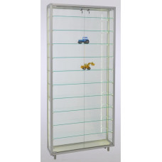 MHN sieninė vitrina D 19 x Š 78 x V 183,5 cm - Plati stiklinė vitrina, užrakinama - plokščia kolekcionierių vitrina, pastatoma ant sienos - veidrodinė nugarėlė - be apšvietimo