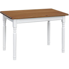 k koma Valgomasis stalas 110 x 70 cm pušies masyvo balto ąžuolo kaimo namų stiliaus