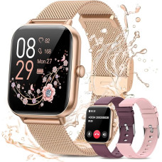 RUXINGX 2024 Women's Smartwatch, 1.83 Inch Watch with Phone Function, 3 Bracelets, Menstrual Cycle, Heart Rate, Sleep Monitor, SpO2 IP68 Sports Watch, Fitness Tracker, Pedometer for iOS, Android, Rose